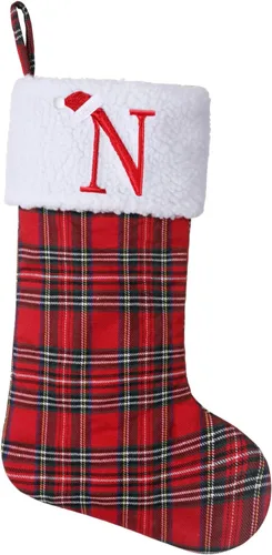 Vista 40 de Calcetines de Navidad bordados con monograma inicial de 20 pulgadas, decoración de Navidad, calcetines personalizados, decoración de temporada