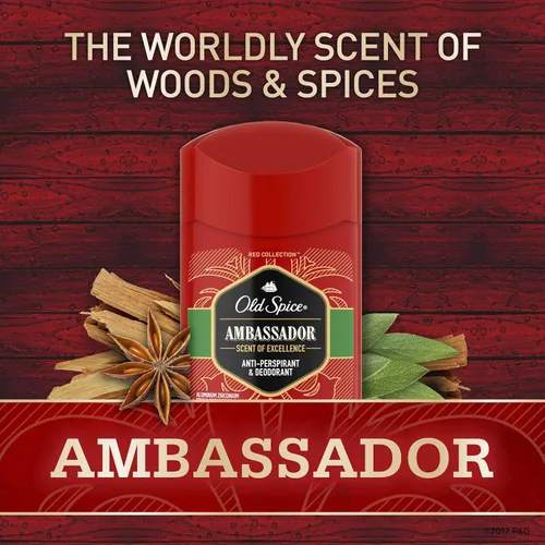 Vista 7 de Old Spice Desodorante antitranspirante para hombres, aroma Ambassador, Invisible Solid, colección roja, 2.6 onzas (paquete de 12)