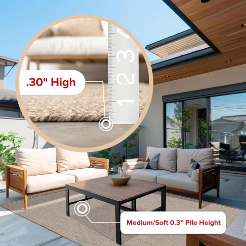 Vista 5 de nuLOOM Wynn Alfombra de Área Trenzada para Interiores/Exteriores, 3x5, Bronceado Wynn Tan