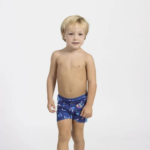Vista 4 de Bañador Boxer Para Niños Stitch Azul oscuro