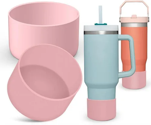Vista 40 de 4 posavasos de silicona antideslizantes ecológicos para vaso de 20 oz, 30 oz (4 colores (BK+BN+GN+BU) 2.756 in)