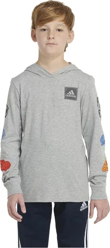 Vista 3 de adidas Boys' Long Sleeve Cotton Bos Logo Hooded T-Shirt