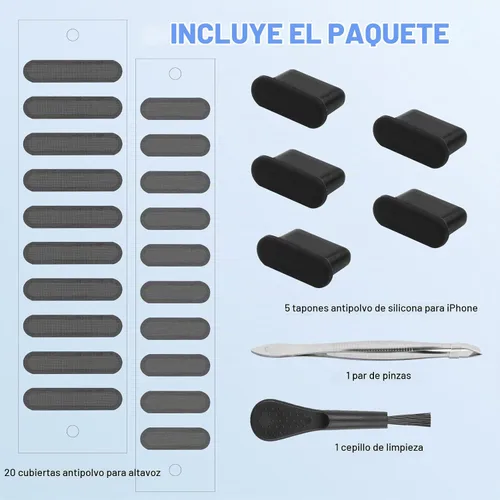 Vista 7 de Cubierta de puerto USB C para iPhone 15 16 17 Series, cubierta de altavoz de teléfono USB C, limpiador de puerto de carga de teléfono para Samsung