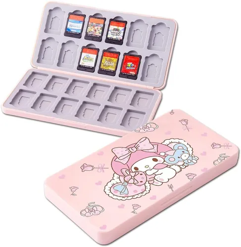 Vista 2 de PERFECTSIGHT Bonita funda para tarjetas de juego compatible con Nintendo SwitchSwitch LiteOLED, 24 cartuchos para tarjetas de juego y 48 tarjetas