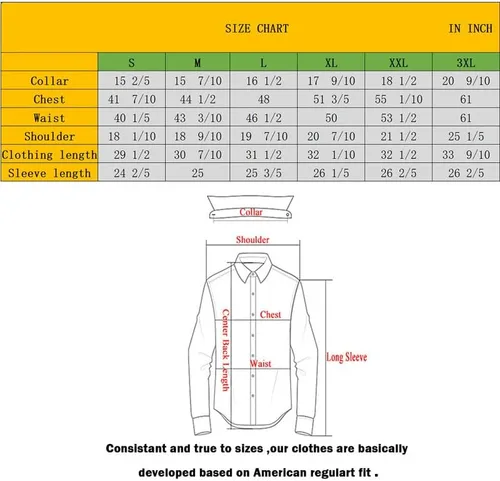 Vista 5 de PASHARTUK Camisas de vestir de manga larga con botones y ajuste regular sin arrugas para hombre