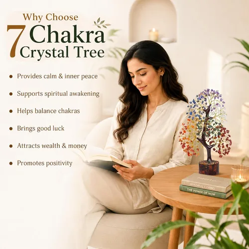 Vista 2 de PYOR Árbol de la vida de 7 chakras, cristales, regalos para mujeres, árbol de cristal, árbol del dinero, cristales y piedras curativas, regalos