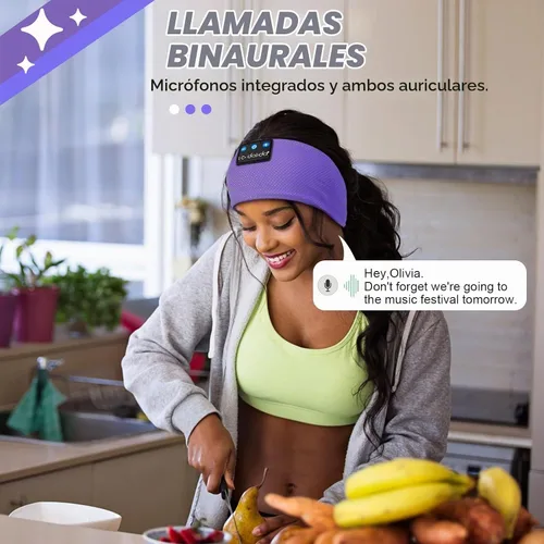 Vista 4 de LC-dolida Auriculares para dormir Bluetooth 5.4, con diadema inalámbrica, máscara de sueño para dormir, deportes, regalos, entrenamiento, correr