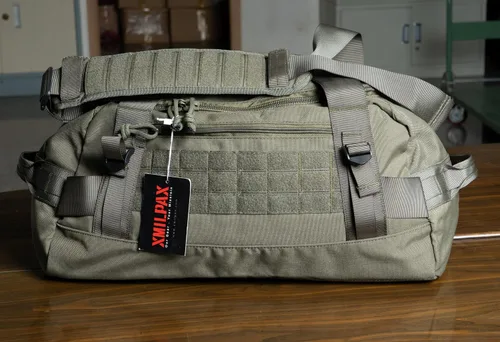 Vista 3 de Bolsa táctica MOLLE Gear Bag Carry on Travel Duffel Bag Ideal para viajes, caza, campo de tiro, aplicación de la ley, campamento. 35L, Verde oliva