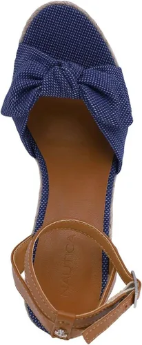 Vista 4 de Nautica Sandalias de cuña media para mujer con hebilla de moda