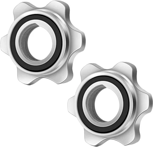 Vista 7 de Lamoutor 2 piezas de collar de tuerca hexagonal antideslizante con tornillo para mancuernas de barra para levantamiento de pesas