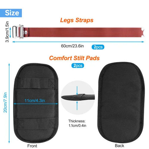 Vista 8 de Paquete de 2 piezas de repuesto para pilotes de yeso, almohadillas cómodas acolchadas protectoras para paneles de yeso, correas ajustables de nailon
