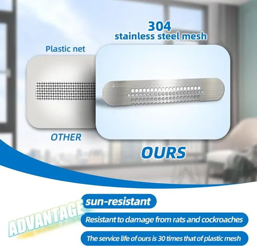 Vista 7 de 25 piezas de acero inoxidable 304 más duradero para ventana, agujero de llanto, parche de drenaje rápido PET autoadhesivo más pegajoso e impermeable
