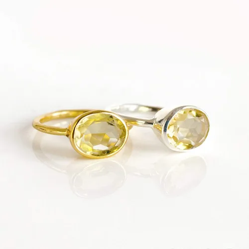 Vista 59 de Oval Birthstone Ring Bezel Set in Vermeil Gold, Sterling Silver, or Rose Gold, Stacking Birthstone Ring [rOMB]