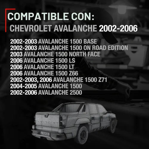 Vista 4 de T1A Conjunto de manija para portón trasero, metal mejorado, compatible con Chevrolet Avalanche 1500 2002-2006, Avalanche 2500 02-06, negro