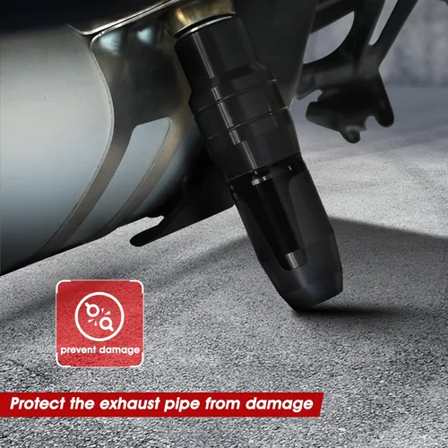 Vista 3 de Universal motocicleta anti caída tubo de escape barra de protección CNC marco de aluminio deslizante para GSXR 125 250 300 600 750 1000 CBR 500 125