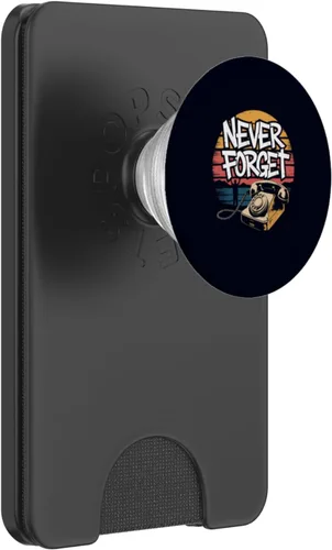 Vista 8 de Never Forget Old Phone Retro Vintage 70s 80s 90s Nostalgia PopSockets Adhesive PopGrip