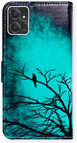 Vista 7 de Bcov Funda para Moto G Power 5G, diseño de pájaro negro y verde con tapa para teléfono con ranura para tarjetas, soporte para Motorola Moto G Power