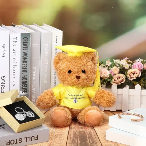 Vista 7 de El juego de regalo de graduación 2023 incluye pulseras de aliento de oso de graduación 2023, brazalete de graduación inspirador y collar