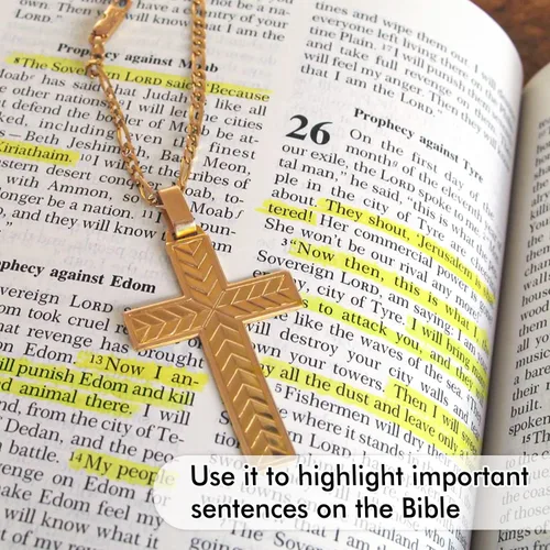 Vista 3 de feela Paquete de 12 marcadores de gel amarillo para la Biblia, marcadores de diario, no se traspasa para resaltar diario, escuela, oficina