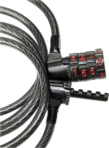 Vista 3 de Kryptonite Keeper 512 - Cerradura combinada para bicicleta, cable de acero trenzado de 0.157 x 0.197 in, bloqueo de cable de seguridad antirrobo