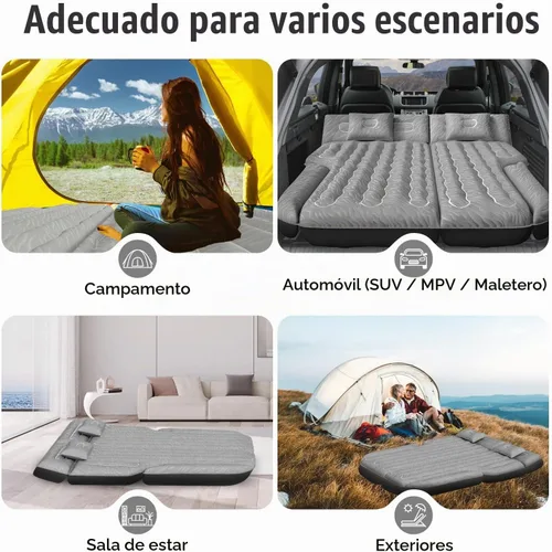 Vista 8 de Colchón inflable de aire para SUV, colchón de automóvil, cama de viaje de doble cara, para campamento, colchón de dormir para SUV universal