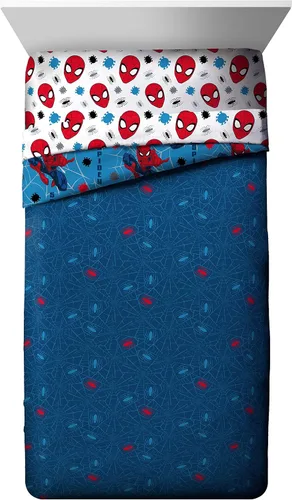 Vista 3 de Marvel Spiderman - Juego de edredón tamaño matrimonial de 5 piezas