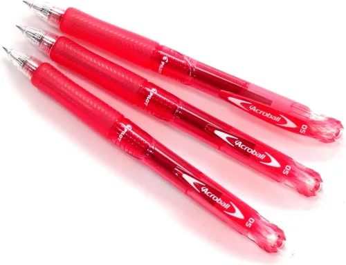 Vista 2 de Pilot Acroball Knock - Bolígrafo de 0.02 pulgadas, color rojo (BAB-15EF-RR), 3 bolígrafos por paquete (importación japonesa)