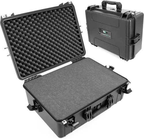 Vista 7 de CASEMATIX 8" Funda rígida impermeable pequeña con espuma personalizable para electrónica portátil, herramientas y accesorios - Carcasa rígida