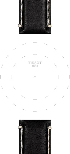 Vista 3 de Correa de reloj Tissot de piel negra, 22 (Modelo T852044982)