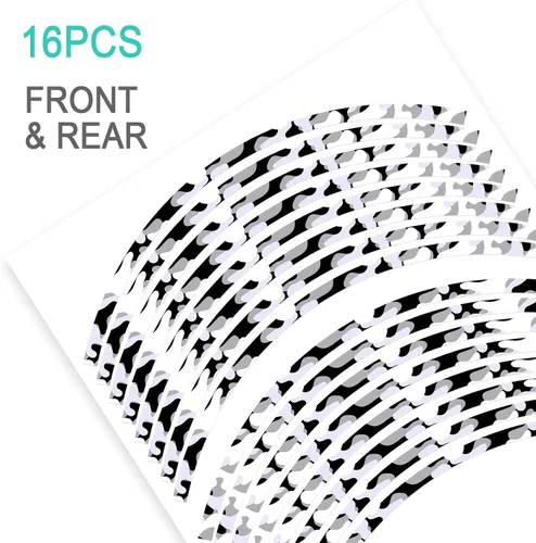 Vista 3 de KETABAO - Adhesivos para llantas (19.2 in), diseño de rayas F01 para Yamaha YZF R6 R1 MT03 MT125 TRACER 700 MT09 FZ25 MT07 MT10 (blanco)