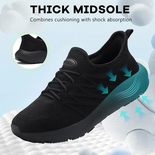 Vista 5 de Non Slip Work Shoes for Women Slip Resistant Work Shoes for Womens Slip On Waterproof Sneakers Water Resistant Zapatos Trabajo Kitchen Chef Shoe