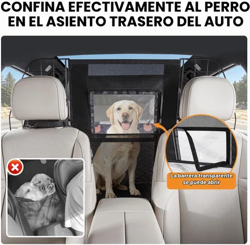 Vista 4 de YJGF Barrera de coche para perro para uso con cubierta de asiento trasero