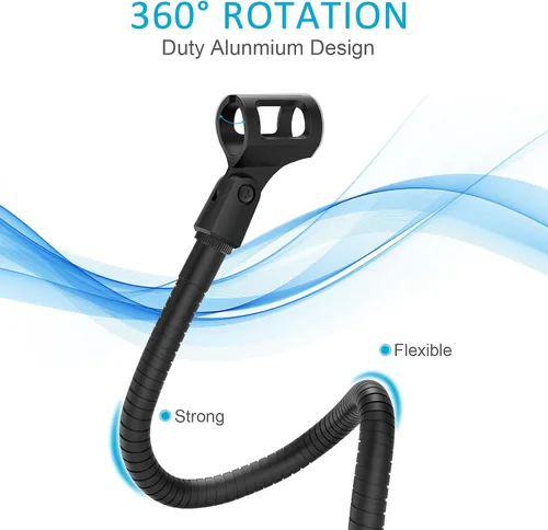 Vista 4 de ZealSound Soporte para Micrófono, Soportes Flexibles de Cuello de Ganso para Micrófono de Escritorio con Abrazadera de Escritorio de Servicio
