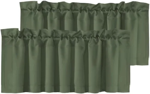 Vista 61 de H.VERSAILTEX - Cenefa térmica para ventana con dobladillo para barra, para oscurecer las habitaciones; ideales para la cocina, 52” x 18” Gris paloma