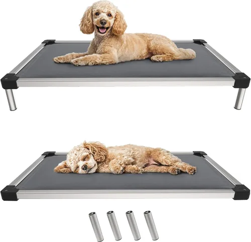 Vista 24 de FXW TitanNest Cama Elevada para Perros a Prueba de Masticación, Catre Elevado para Uso en Interiores/Exteriores/Camping, Cama Acolchada