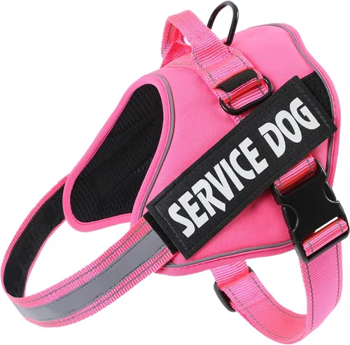 Vista 16 de MUMUPET Arnés para perro de servicio, chaleco reflectante y antitirones Negro