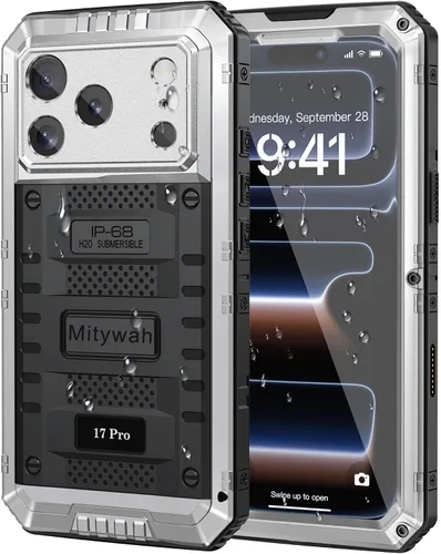 Vista 103 de Mitywah Funda impermeable para iPhone 7/iPhone 8 / iPhone SE 2020, funda de metal resistente de grado militar, protección de cuerpo completo