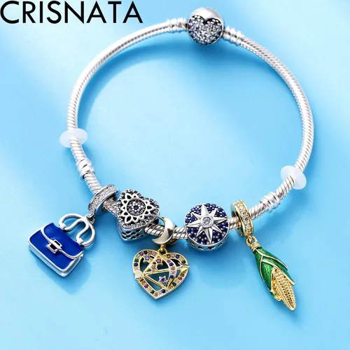 Vista 3 de CRISNATA Colgante de plata de ley 925 con texto en inglés "I Love You Heart, Lucky Penny 1, mejor esposa con corona, estrella de deseos 3D, cuentas