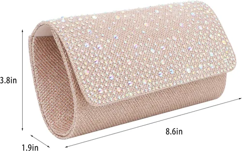 Vista 7 de Naimo - Deslumbrante bolsa pequeña de solapa, con cadena desmontable para eventos nocturnos.