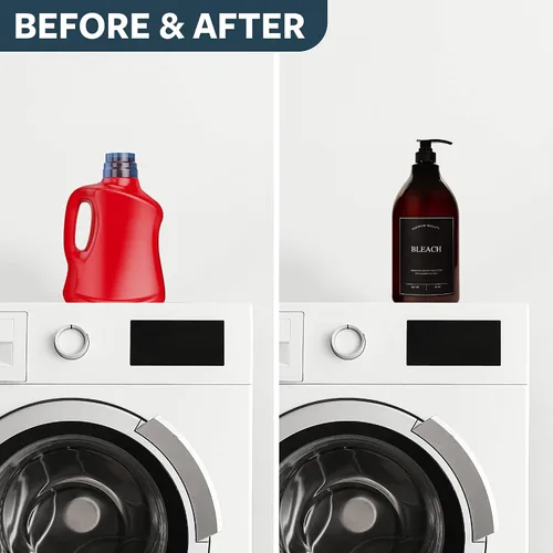 Vista 5 de Calindiana Modern Farmhouse Dispensador de Detergente Líquido para Ropa con Lejía para Decoración y Organización del Cuarto de Lavado, Envases