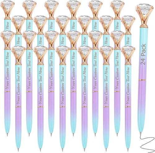 Vista 34 de Bolígrafos personalizados con punta de lápiz capacitivo, bolígrafo de diamante con nombre grabado personalizado, grabado gratis, logotipo Estilo 3