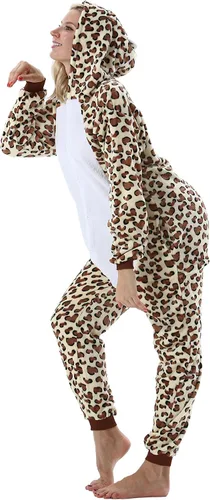 Vista 2 de ULEEMARK Unisex Adult Onesie Animal Pajamas One Piece Halloween Costumes Cosplay Christmas Sleepwear