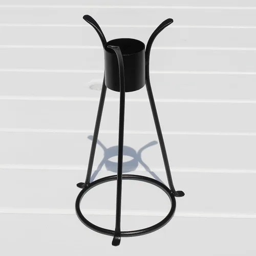 Vista 3 de ACHLA Designs Trestle II Gazing Globe Stand, 14 pulgadas, acabado de recubrimiento en polvo negro
