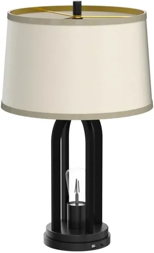 Vista 4 de Marcel 24 1/4" alta lámpara de mesa USB Juego de 2 luces LED de noche negro moderno