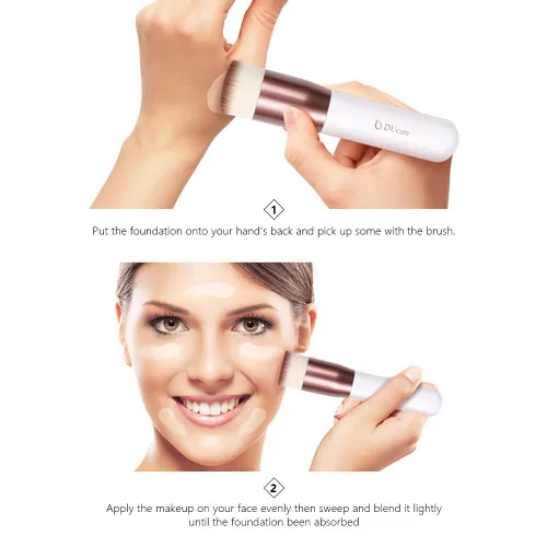 Vista 6 de DUcare Brochas de maquillaje de doble punta para base de polvo, cepillo corrector perfecto para líquido cónico redondeado, crema, polvo, mezcla