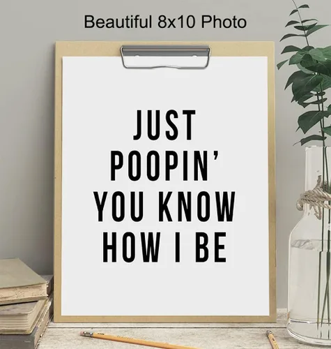 Vista 4 de Póster decorativo de pared de baño de oficina, decoración única para baño, baño de invitados, tocador, sala de descanso, regalo divertido