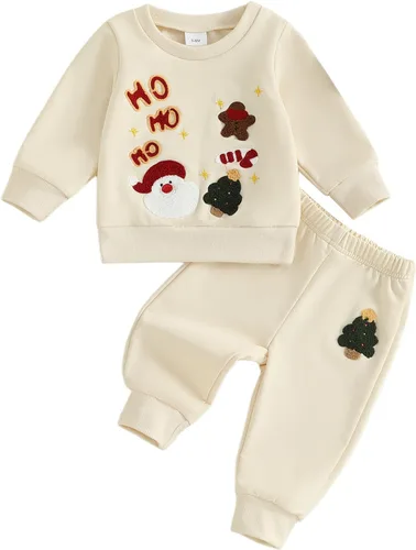 Vista 35 de Conjunto de Navidad para bebé niño con camisa divertida larga y pantalón conjunto de ropa de primera Navidad para niños de 6 a 12, 18, 24 meses 2T