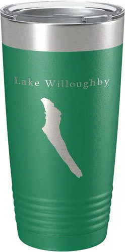 Vista 20 de Lake Willoughby Map Tumbler Travel Mug Insulated Laser Engraved Coffee Cup Vermont 20 oz Black