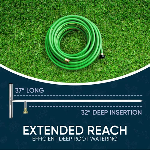 Vista 5 de Varomorus Alimentador de raíces profundas de acero inoxidable para riego de árboles, herramienta de riego para plantas al aire libre, sistema