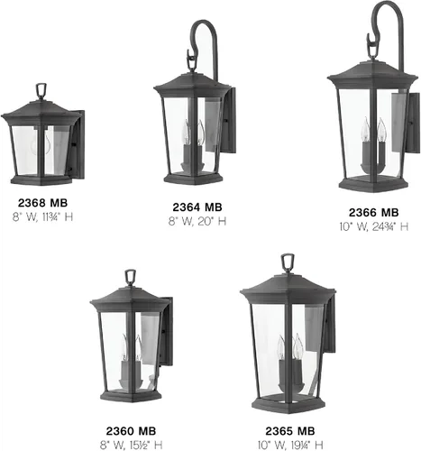 Vista 5 de Hinkley Bromley Collection - Linterna pequeña de pared LED de 4 W, color negro museo